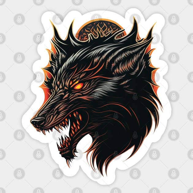 Fearless Fenrir Sticker by Dandzo